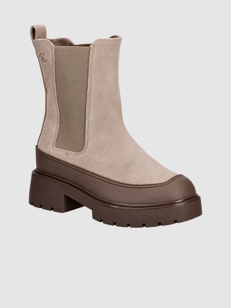 Bota Calvin Klein Mulher Chunky Chelsea Boot Sue Em Bota Calvin Klein Mulher Chunky Chelsea Boot Sue Em