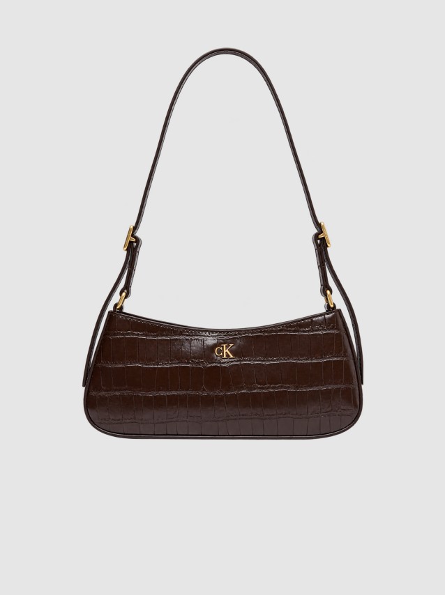 Mala Calvin Klein Mulher Ck Croc Small Shoulder Bag
