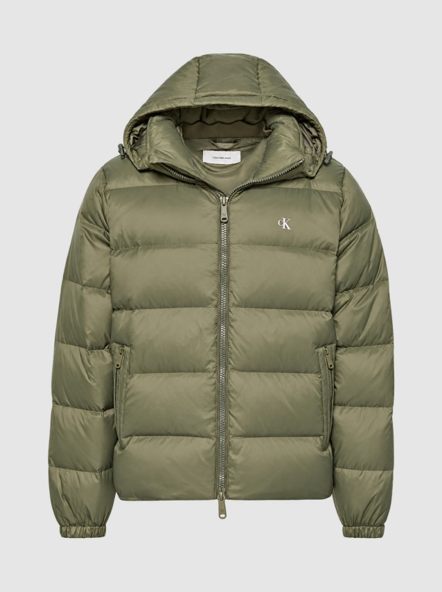 Kispo Calvin Klein Homem Ls Nylon Zip Off Hood Down Puffe