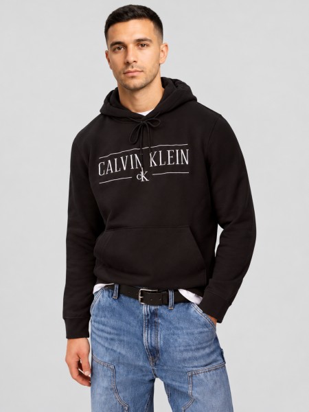 Sweatshirt Calvin Klein  Homem Ls 350Fleece Eu Varsity Serif Ho