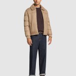 Casaco Antony Morato Homem Coat Regular Fit Knit Faux Fur Sued Aspect With Sleeves In Techno Fabric 