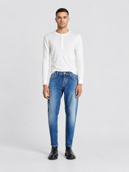 Jeans Antony Morato Homem Argon Slim Ankle Lenght Fit In Authentic Chrome Deep Sky