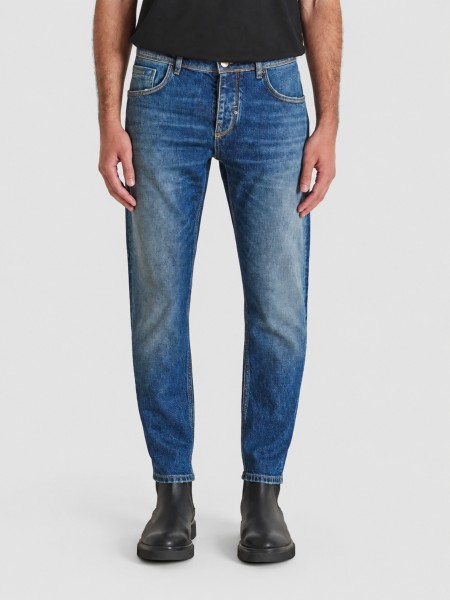 Jeans Antony Morato Homem Argon Slim Ankle Lenght Fit In Authentic Chrome Deep Sky