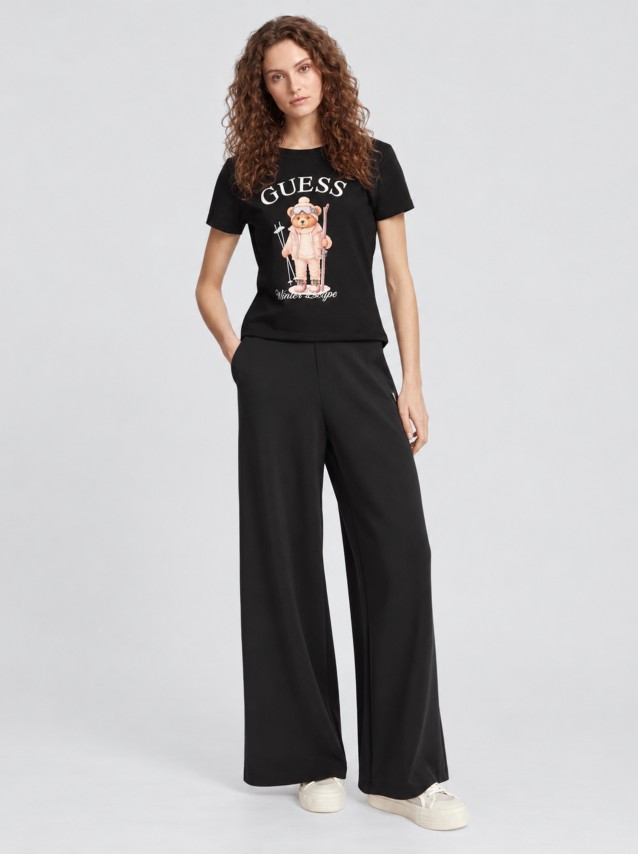 T-Shirt Guess Mulher Fabrizia Skiing Bear Cn Ss T-S