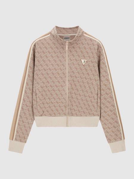 Casaco Guess Mulher 4G Allover Jacquard Full Zip J Casaco Guess Mulher 4G Allover Jacquard Full Zip J