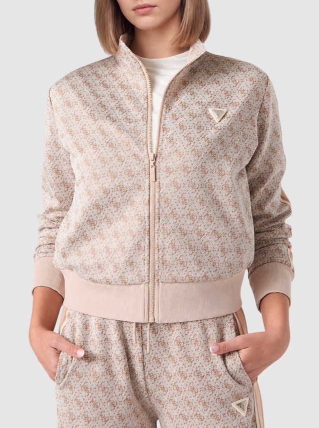 Casaco Guess Mulher 4G Allover Jacquard Full Zip J