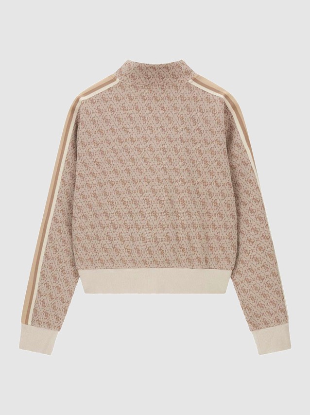 Casaco Guess Mulher 4G Allover Jacquard Full Zip J