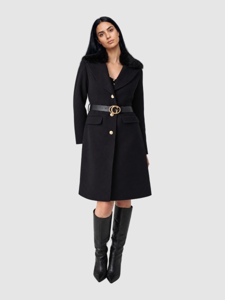 Casaco Guess Mulher New Patrice Belted Coat Casaco Guess Mulher New Patrice Belted Coat