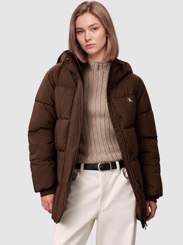 Kispo Calvin Klein Mulher Belted Midweight Puffer