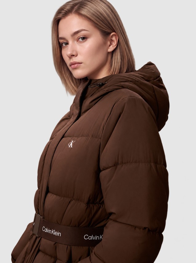 Kispo Calvin Klein Mulher Belted Midweight Puffer